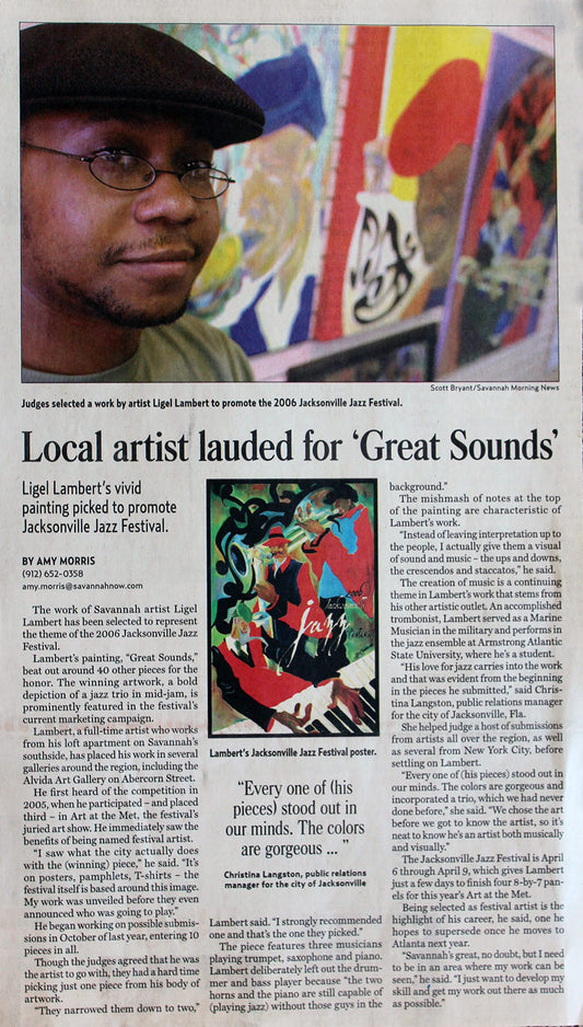 Judges Choose Ligel Lambert's Artwork to Represent the 2006 Jacksonville Jazz Festival