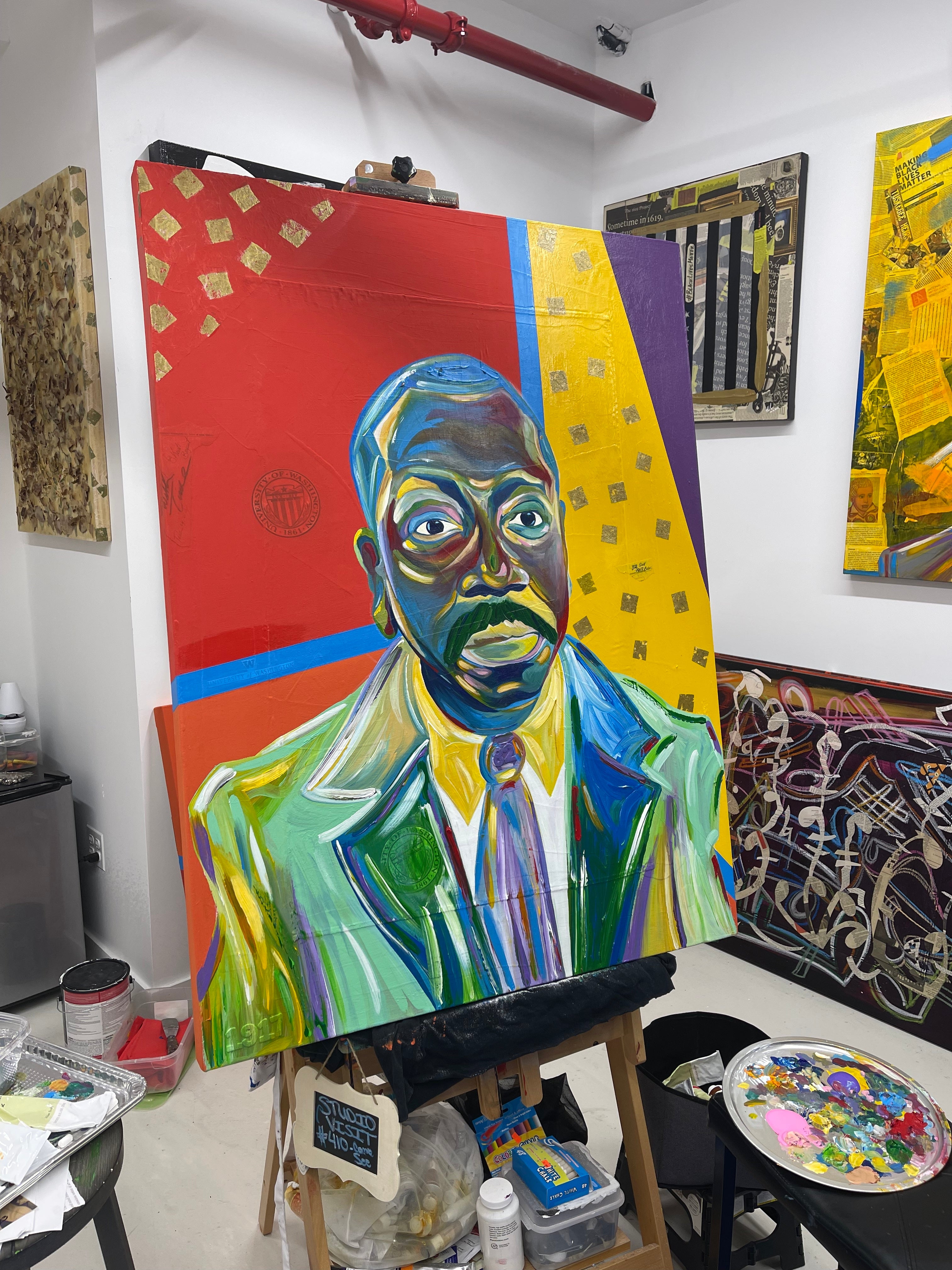 Jacob Lawrence painted by Ligel Lambert in 2024