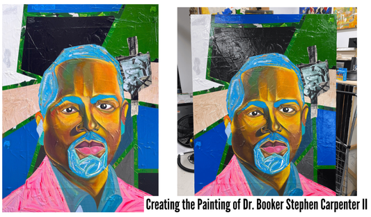 Ligel Lambert Creating the Symbolic Representation of Booker Stephen Carpenter II's Portrait Painting
