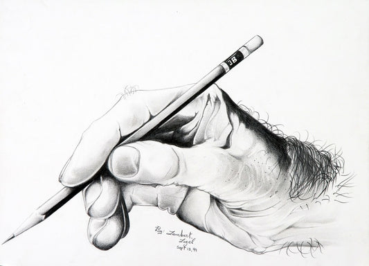 Ligel Lambert — Hand with Pencil | 9” x 12” | Graphite on paper | September 1999