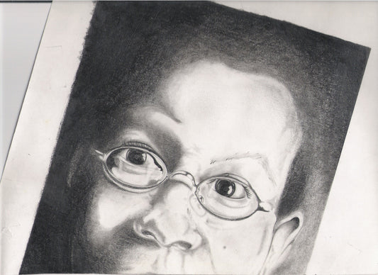 Ligel Lambert — Self Portrait at 18. Pencil on paper. Created in the fall of 1999.