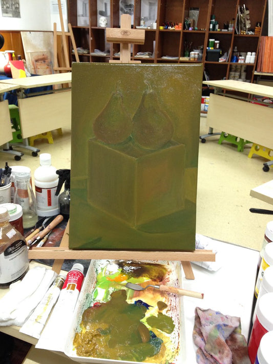 An underpainting created by Ligel Lambert in 2016