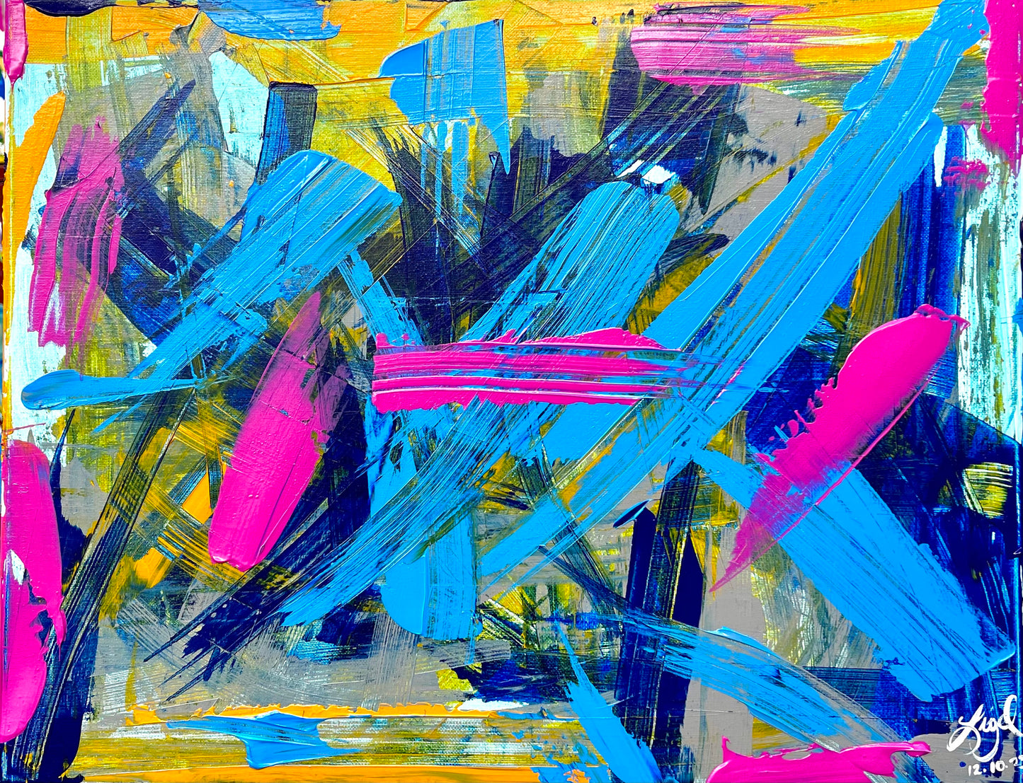 Abstract Painting with Palette Knives