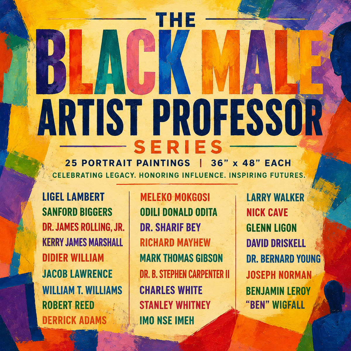 Original painting from The Art of Ligel's Professor Series featuring a Black male artist in a creative studio setting.