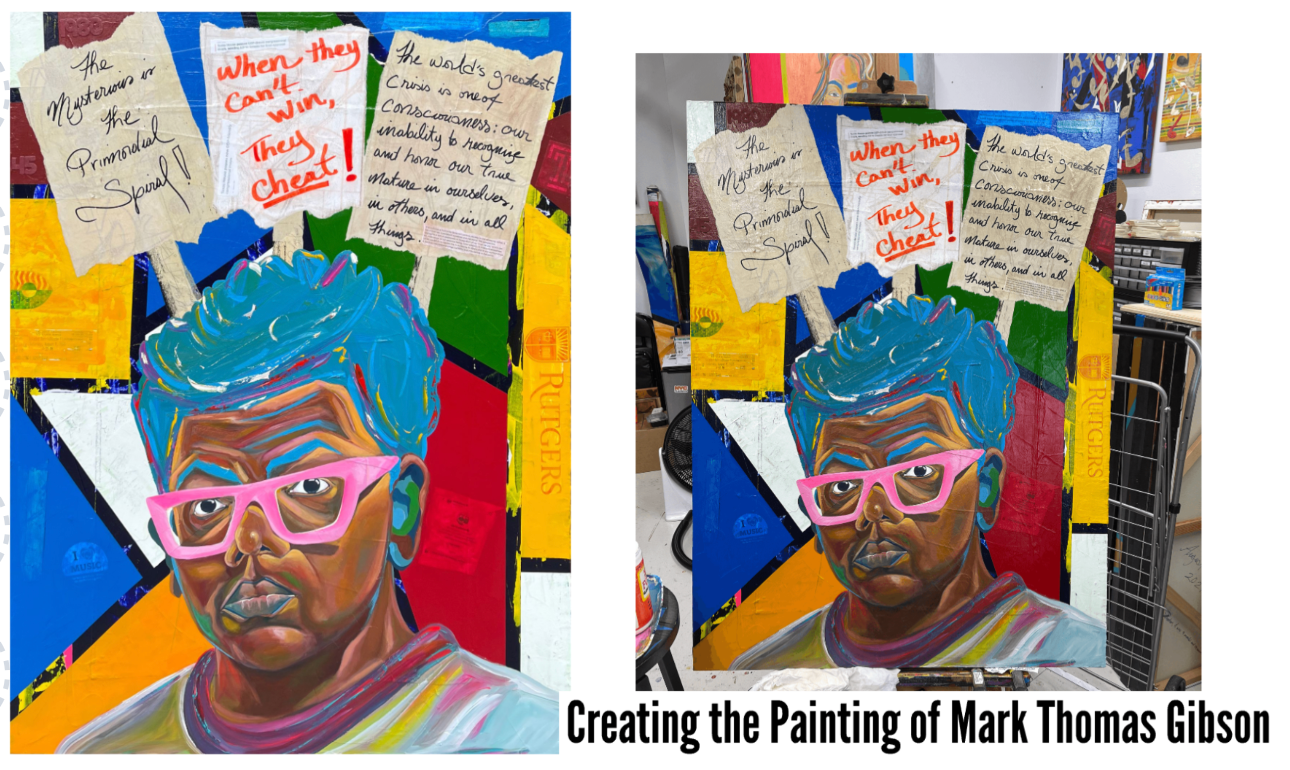 Load video: Ligel Lambert Creating the Symbolic Representation of Mark Thomas Gibson