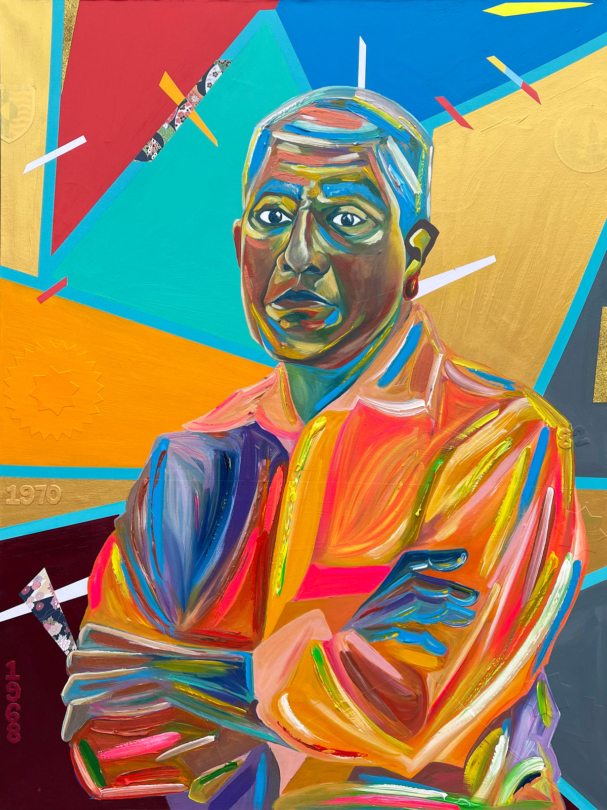 Original artwork of William T. Williams from The Black Male Artist Professor Series by The Art of Ligel, LLC.